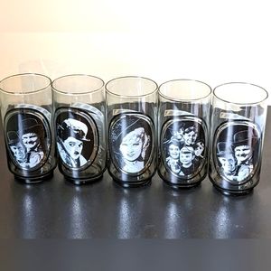 5-Arby's Hollywood Stars Collector's Series Glasses